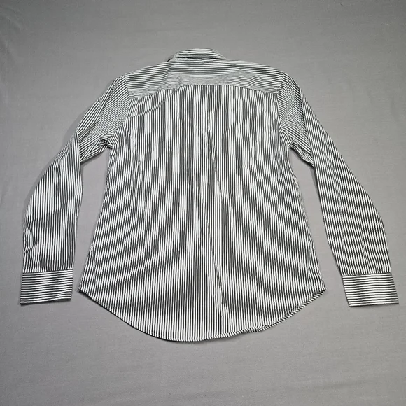 Lauren Ralph Lauren Black Label Career Black & White Striped Shirt Women’s Sz M - Picture 2 of 14
